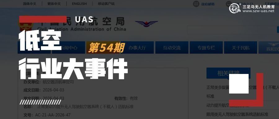 低空行业大事件丨你的无人机符合新标准吗？民航局印发两部适航标准咨询通告
